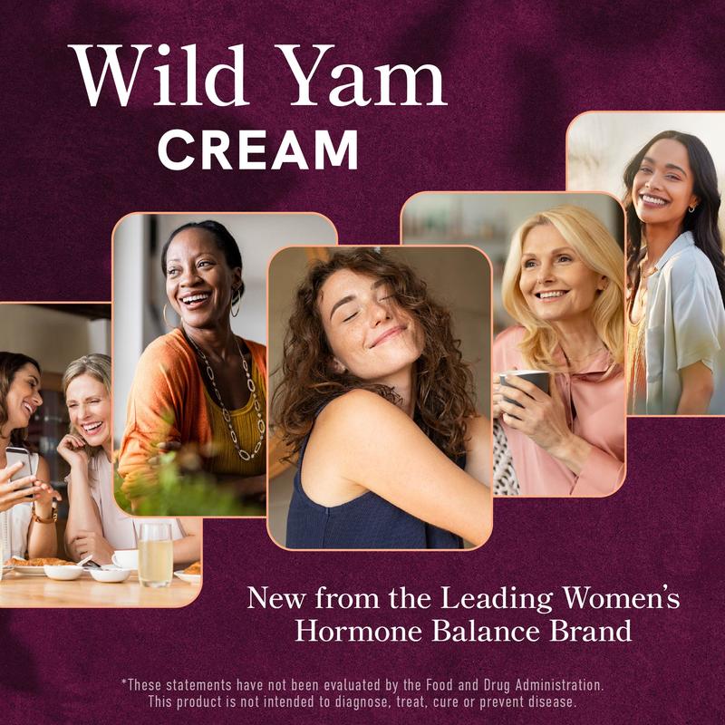 SM Nutrition Wild Yam Cream for Women's Balance 3450mg Herbal Menopause & PMS Support Estrogen & Progesterone Free 4 Oz Gentle Moisturizer with Lavender Scent