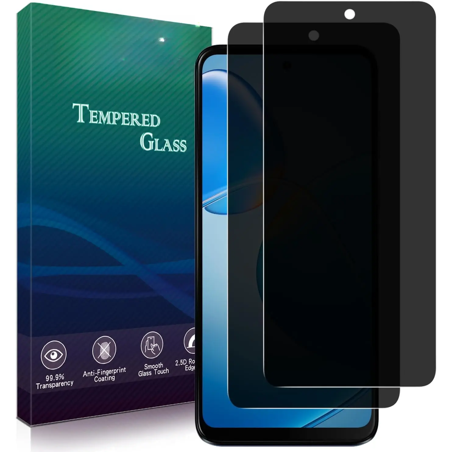 2 Pack  Screen Protector for Motorola  G Play 2024 Anti Spy Private Tempered Glass, Anti Scratch, Bubble Free