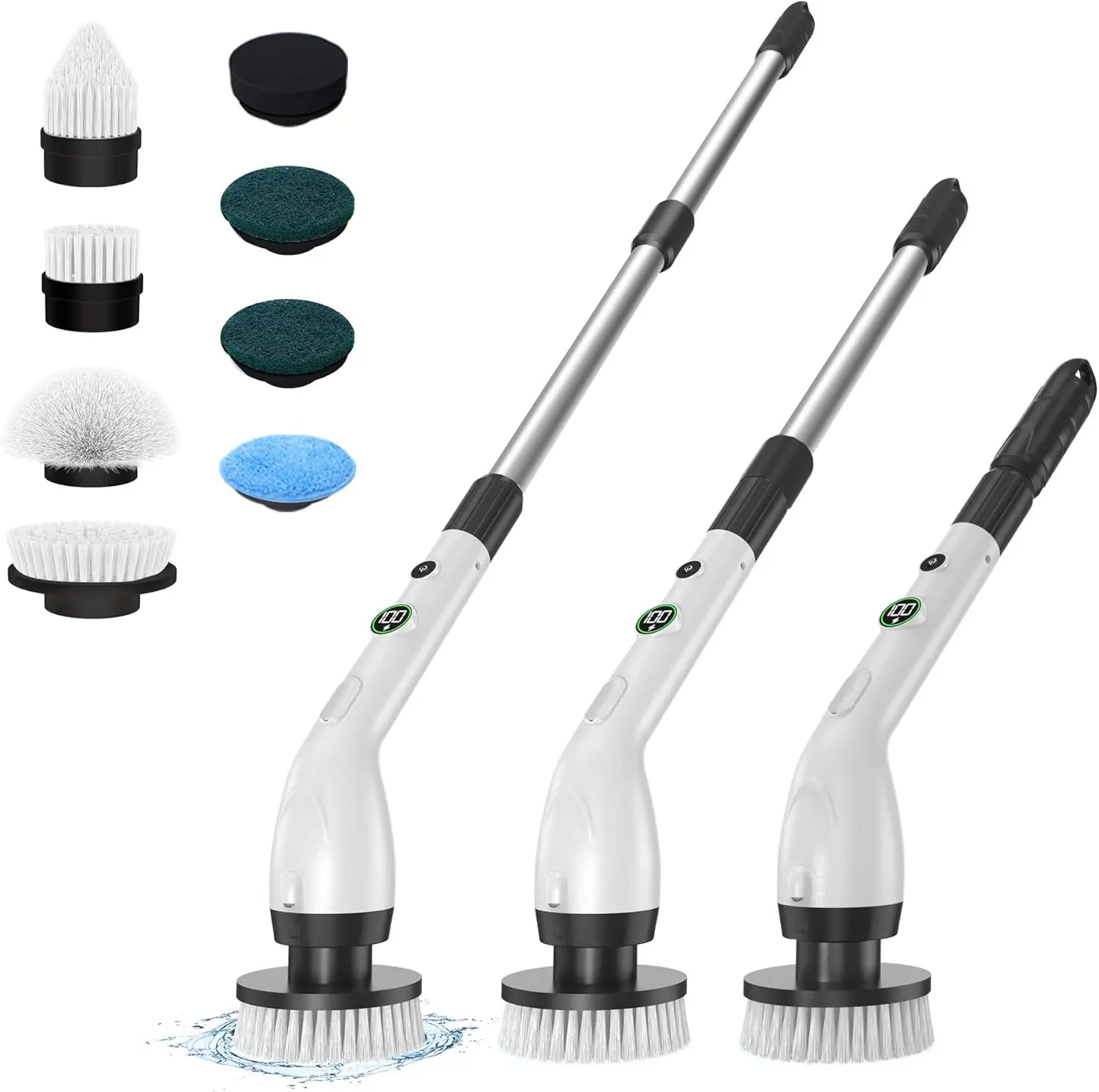 Black Electric Spin Scrubber & Electric Mop for Home Users, Household Multi-Functional Cleaning Appliance