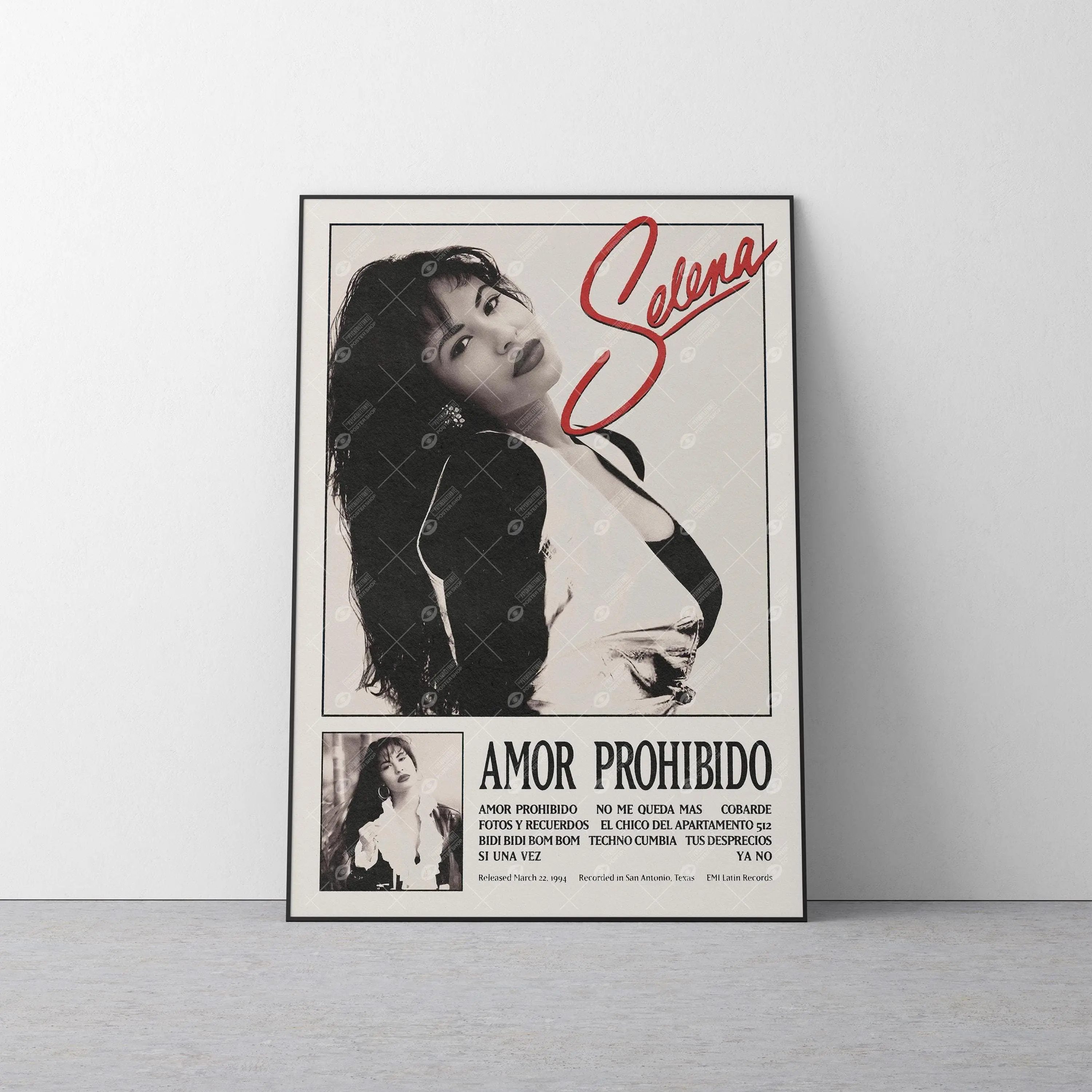 Selena Poster | Vintage Amor Prohibido Tejano Album Art Print