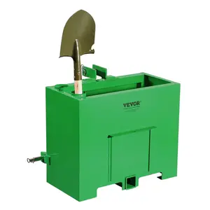 fathersdaygift  VEVOR Ballast Box, 3-Point Category 1 Tractor Ballast of 800lbs Capacity, for 2 Inch Hitch Receiver, Heavy-Duty Steel 4.3 ft Large Volume Loader Attachment with Sliding Door, Green