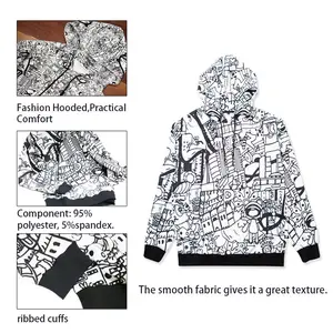 Men's Urban Graffiti Hoodie, Fashionable Elements, Comfortable - Menswear, Sweaters - Tops