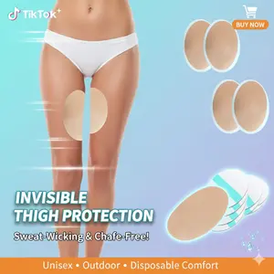 Tpu Non-Woven Self-Adhesive Thigh Anti-Chafe Patches 10pcs, Transparent Invisible Sweat Absorbent Sweat Proof, Unisex Outdoor One-Time Body Protection