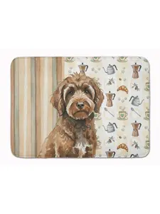 Carolines Treasures WDK7580RUG 19x27 in. Brown Portuguese Water Dog Memory Foam Kitchen Mat, Animal-Inspired, Art-Themed, Cozy, Cushioned Coffee Bar Rug, Animal-Inspired Kitchen Rugs, Art-Themed Kitchen Rugs