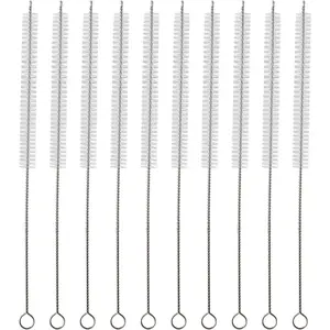 Straw Cleaner Brush Kit 10 pcs, 8 inche Extra Long Sizes of Straw Brushes for 40/30/20/14 oz Stanley Mug, Water Bottle, Sippy Cups, Pipes, Stainless Steel Drinking Straws, Tubes