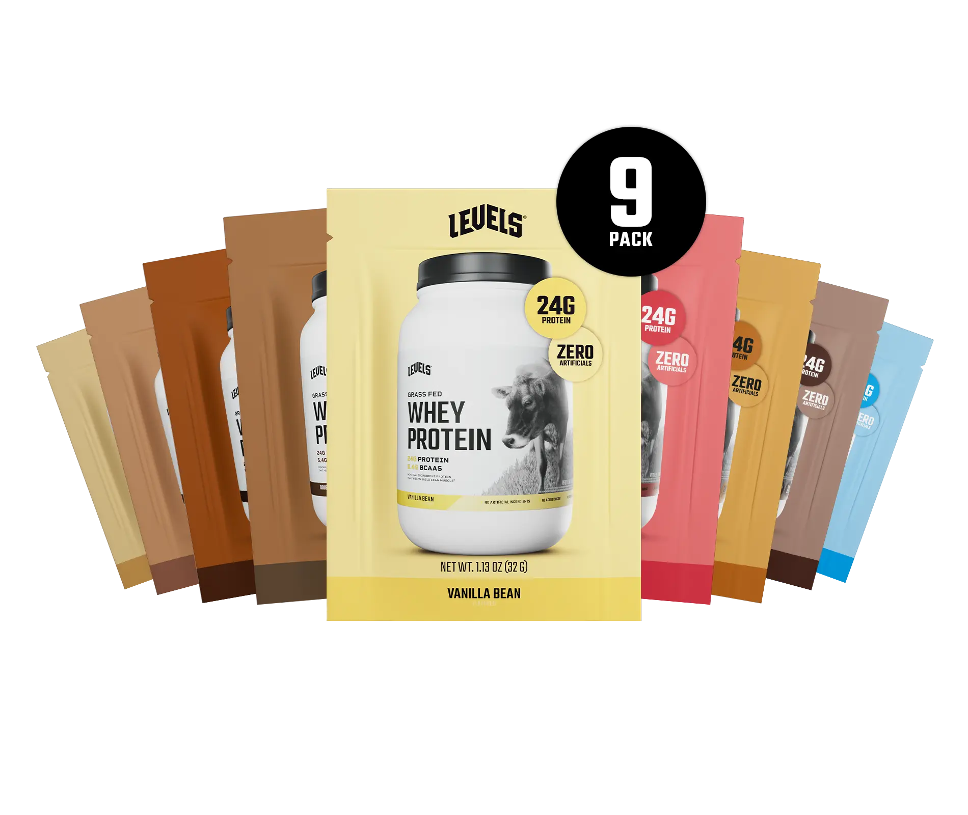 Levels Multi Pack Whey Protein, Grass Fed, No Artificials, 24G of Protein Levels Multi Pack Whey Protein, Grass Fed, No Artificials, 24G of Protein