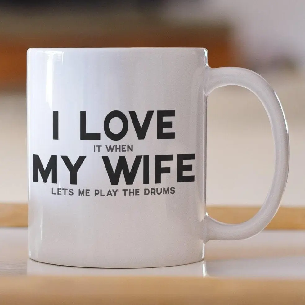 Drummer Mug Husband Gift Music Present Drum Player Birthday Band Practice Musician Funny Wife Drummer Gift Mug Drinkware