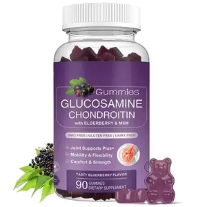 Glucosamine Chondroitin Gummies - Extra Strength Joint Support Supplement with MSM & Elderberry for Natural Joint, Antioxidant Immune