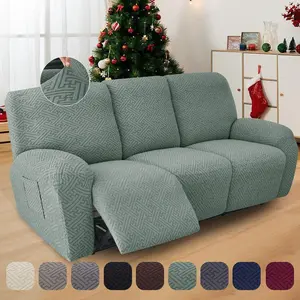 LavishCover 1/2/3 Seater Elastic Recliner Sofa Cover Stretch Armchair Covers Couch Slipcover With Pocket For Living Room Office Home Decor