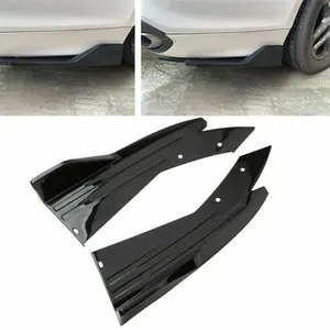For BMW X1 X2 X3 X4 X5 X6 X7 Rear Bumper Lip Splitter Diffuser Glossy Black 2Pcs