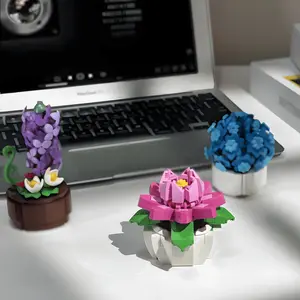3D DIY Toy romance Blooming Rose botanical Building Blocks bricks Blocks Set,Blue purple Artificial Flower Decor Kit,Interactive Kids Puzzle,Creative Mini Flower Tiles,Pink Bouquet,Christmas,Valentine's Day,Surprise stylish girl Gift,Habbit,Collection Sum