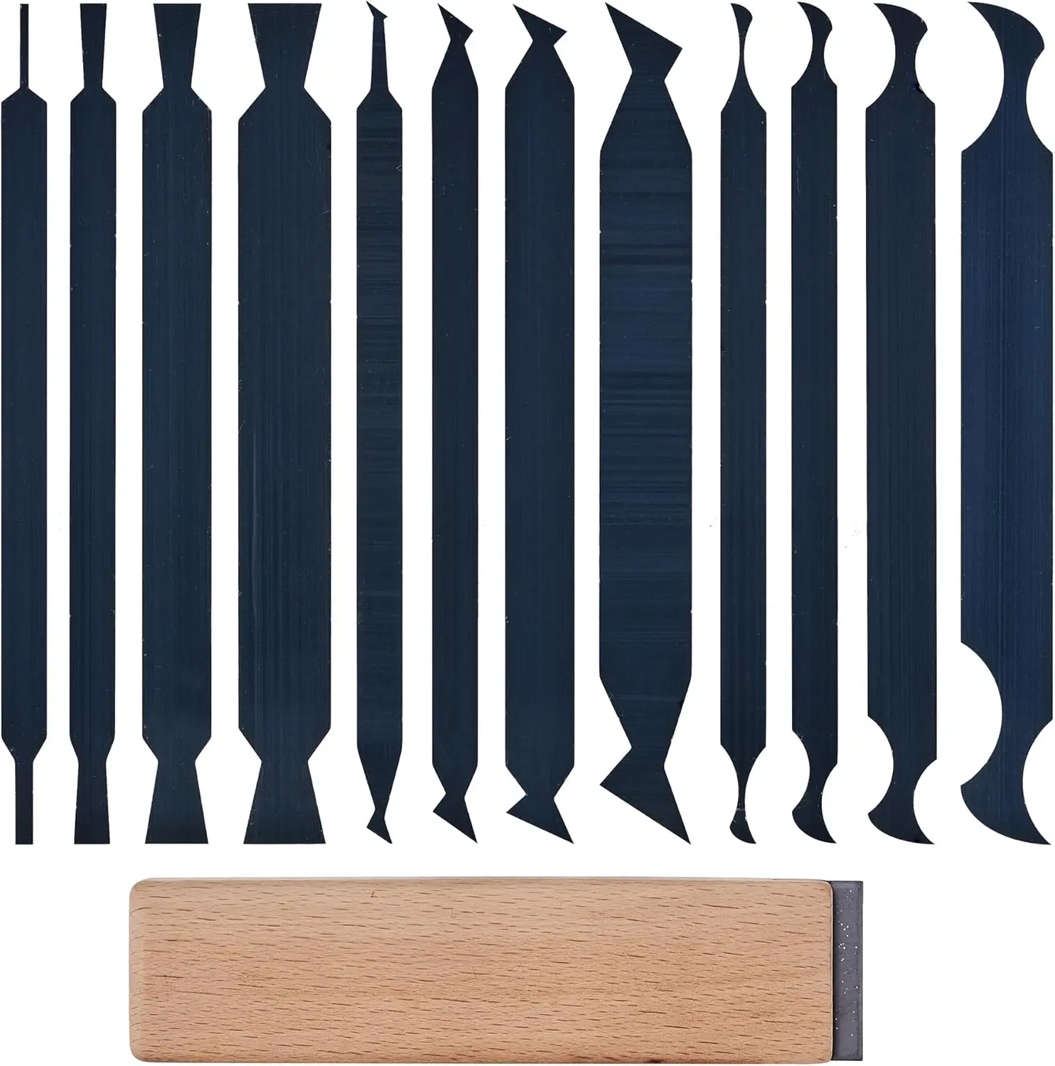Cabinet Scraper Cards asnd Cabinet Scraper Burnisher with 12 count Multi-Shaped Scraper Set Suitable for Various Small space and Small-Sized Tasks(HTCSCS13)