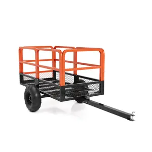 Heavy Duty 1500 lbs Steel Garden Dump Cart – 22 Cubic Feet Utility Trailer with 2 Wheels – Tow Behind Yard Wagon – Ideal for Lawn Mower, Tractor, ATV, UTV – Outdoor Garden Cart