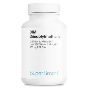Supersmart - DIM Supplement 400mg per Day (Diindolylmethane) - Natural Balance for Men & Women | Non-GMO & Gluten Free - 120 Vegetarian Capsules