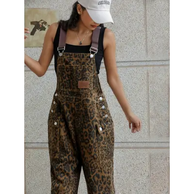 Leopard Overalls Black Girls TikTok Shop