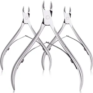 3 Pack Silver Cuticle Trimmer Nippers Cutter Tool Stainless Steel Nail Cuticle Scissors Remover with Pointed Blade Scissors Pedicure Manicure Tool for Fingernails and Toenails Nails Care