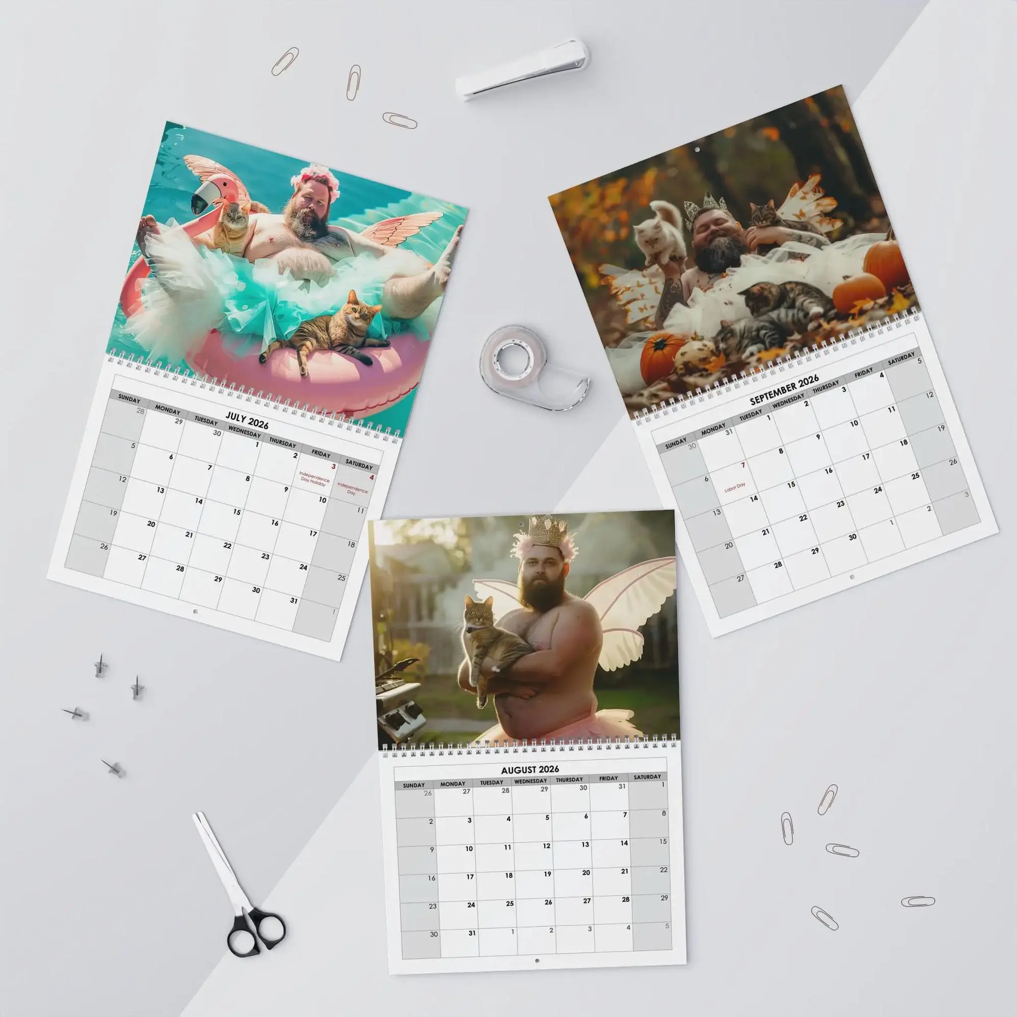 Cat Daddies 2026 Wall Calendar Gag Gifts, Funny Birthday, Weird Stuff, Secret Sa