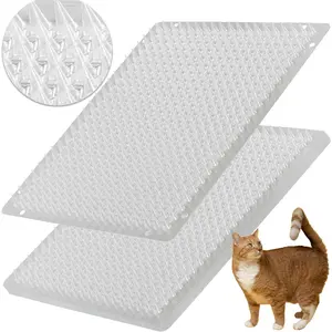 8 Pack  Repellent Outdoor/Indoor Scat Mat for Cats&Dogs, Keep Away Pest Plastic Mats with Spikes,16 x 13 Inches