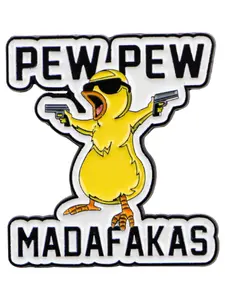 Pew Pew Cute Duck Pin Badge, Fashion Design Brooch, Stylish Unisex Accessory for All Seasons, Trendy Men & Women Jewelry