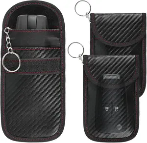 3Pcs Faraday Pouch for Car Keys, Faraday Bag, Car RFID Signal Blocking Holder, Key Fob Protector,  Block Signal Anti-Theft Fob Case for Car Security
