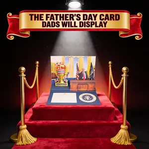 Funny Talking Pop Up Fathers Day Card with Lights & Sound, Plays Heartfelt 'I Love You Dad' Voice Message, 3D Pop-Up Scene with #1 Dad Trophy, Funny Novelty Father's Day Card from Son, Daughter, or Wife