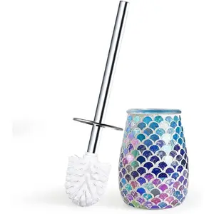 Mermaid Brush and Holder Set| Non-Rustic Stainless| Practical & Decorative Bowl Brush and Holder| Luxury Mermaid