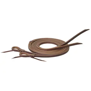 Weaver Leather Extra Heavy Harness Leather Split Reins, Golden Chestnut, Weighted Ends - 1/2" x 8'