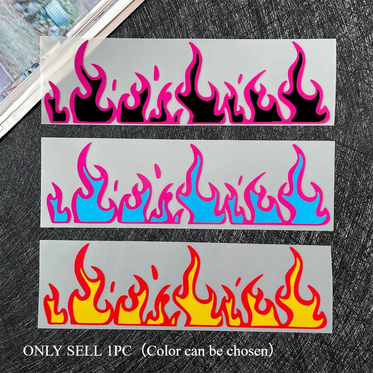 1PC "Multi-color Flame Creative" Car Sticker for Car, Motorcycle, Notebook Decoration, Easily Upgrade Item's Trendy Dynamic Style, Colorful Flame Design Makes Decoration Say Goodbye to Monotony, Show Trend Enthusiast Proposition, Universal Car Sticker