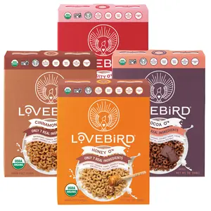 Real Food Cereal Flavor 4 Pack - Organic, No Refined Sugar, 2g Fiber, Family Approved | Lovebird Cereal