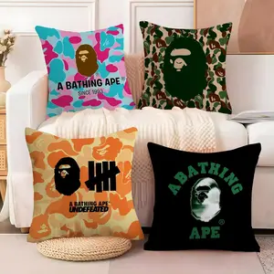 Trendy B-BapeS Pillow Case Soft short plush cushion cover with festive Christmas print breathable fabric and an invisible zipper adds warm cozy holiday vibes perfect for winter home décor