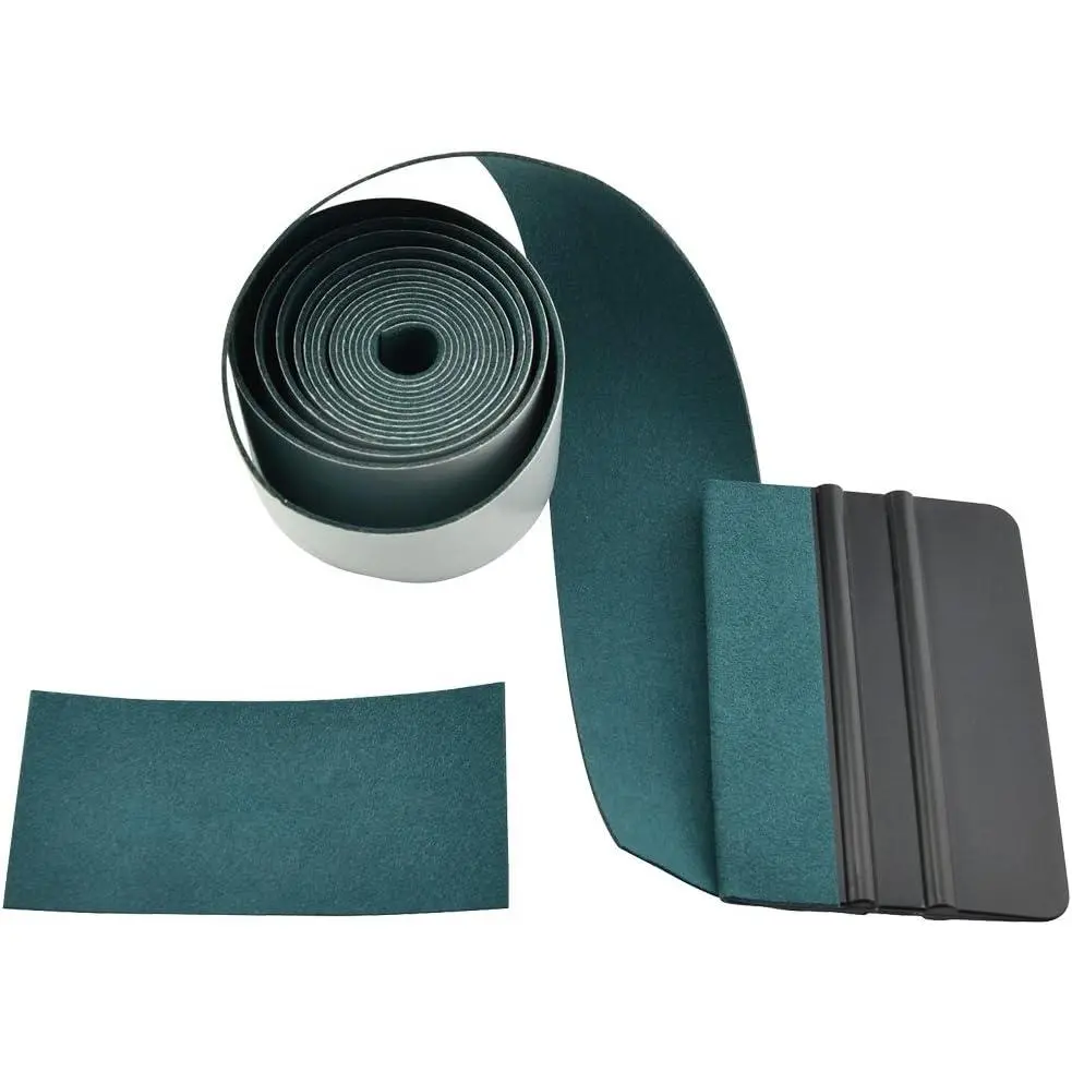 Fiber Felt for  Edge Wrapping 2 Meters Length - Dark Green Suede Felt to Cover The Edges of Hard Card Squeegees