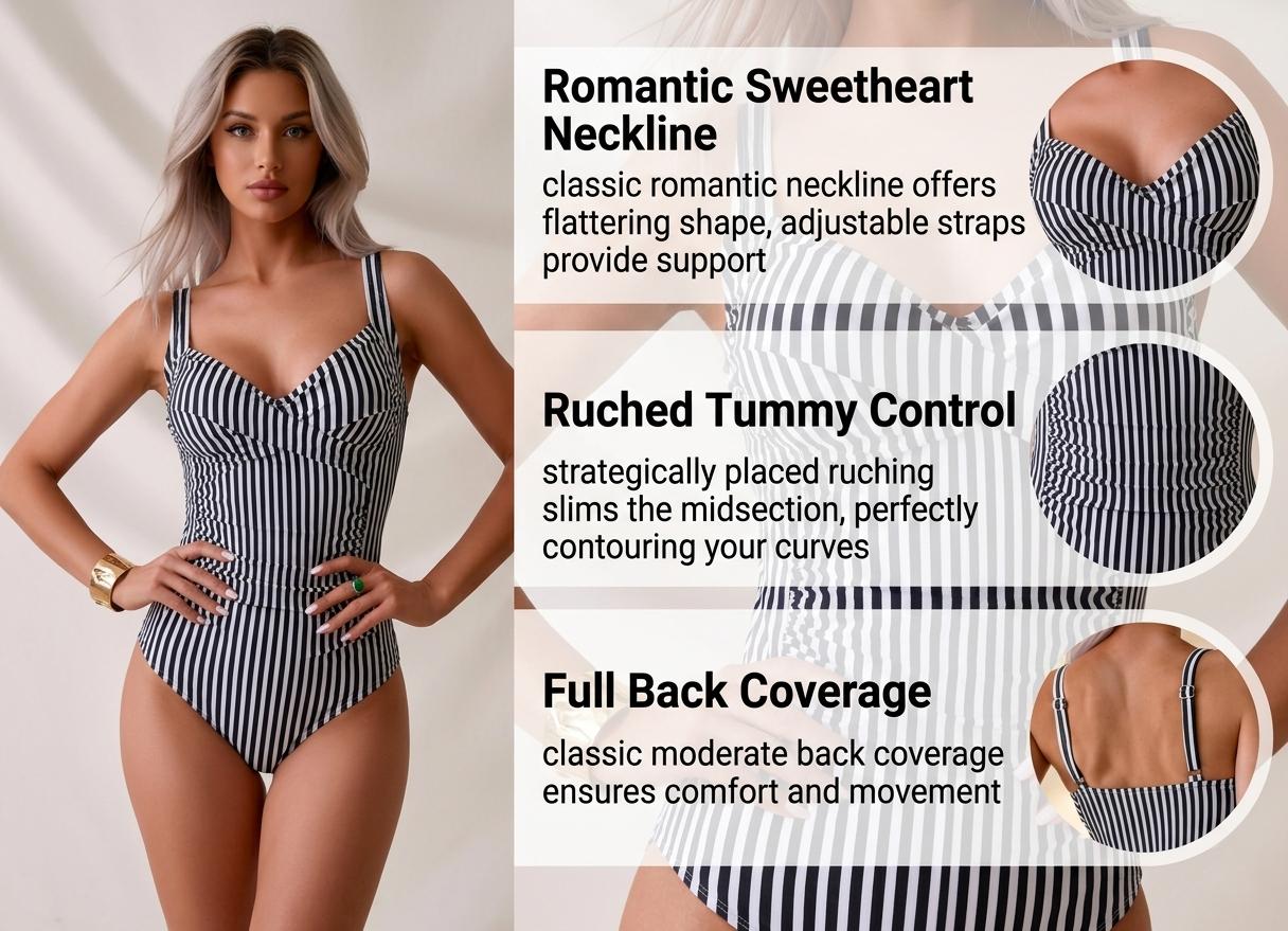 Women's One Piece comfortable Swimsuit Tummy Control V Neck Bathing Suits  bathing suits tummy control summer elegant swimwear