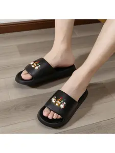 Funny Chicken Family Slippers Cute Cartoon Hen Rooster Chef Chick Design Comfortable Home Slippers for Men Women Adorable Farm Animal Print Non Slip Indoor Footwear Cozy Soft Sole Slippers with Fun C