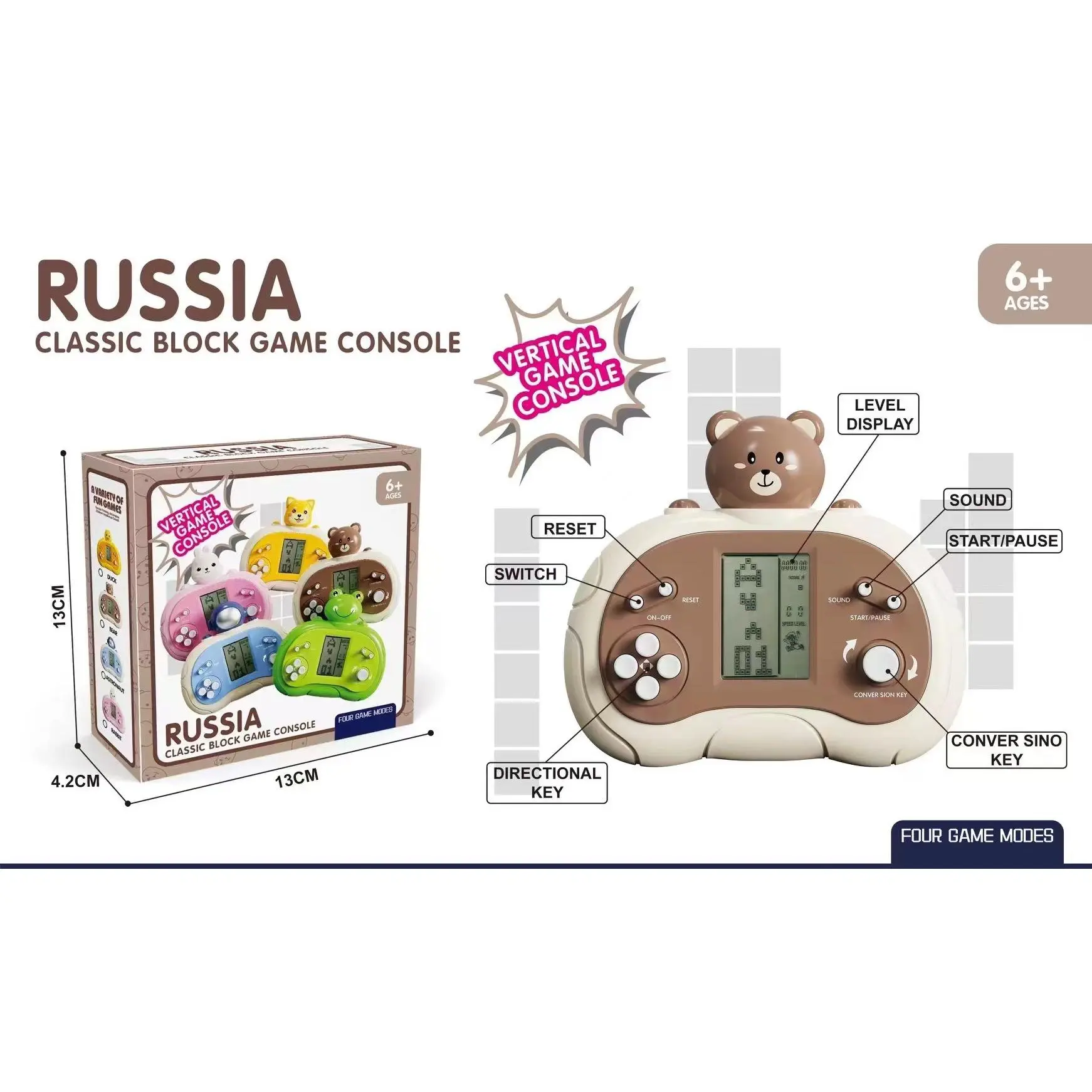 Hot Sale Fast Push Tetris New Version Game Console Mini Classic Nostalgic Puzzle Toy