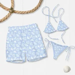 Matching Sea Shell Couples Swimsuit Set – His & Hers Honeymoon Beachwear Outfit