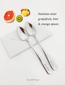 Personalized Grapefruit spoon, Serrated spoon, Custom gift, kiwi spoon, mango, custom silverware, wedding gifts, monogram grapefruit spoon, birthday gift for her, fruittok