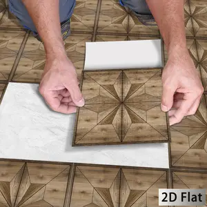 10 Pack Vintage Light Wood Grain Wood Pattern Self-Adhesive Floor Tiles, Waterproof Durable PVC Material, Universal Use for Bedroom Kitchen Walls