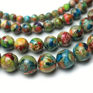 Vibrant Bohemian natural stone loose beads, exquisite ocean sediment beads, DIY Galaxy Beads, available in 4-10mm - suitable for DIY friendship jewelry, perfect gift for women and men