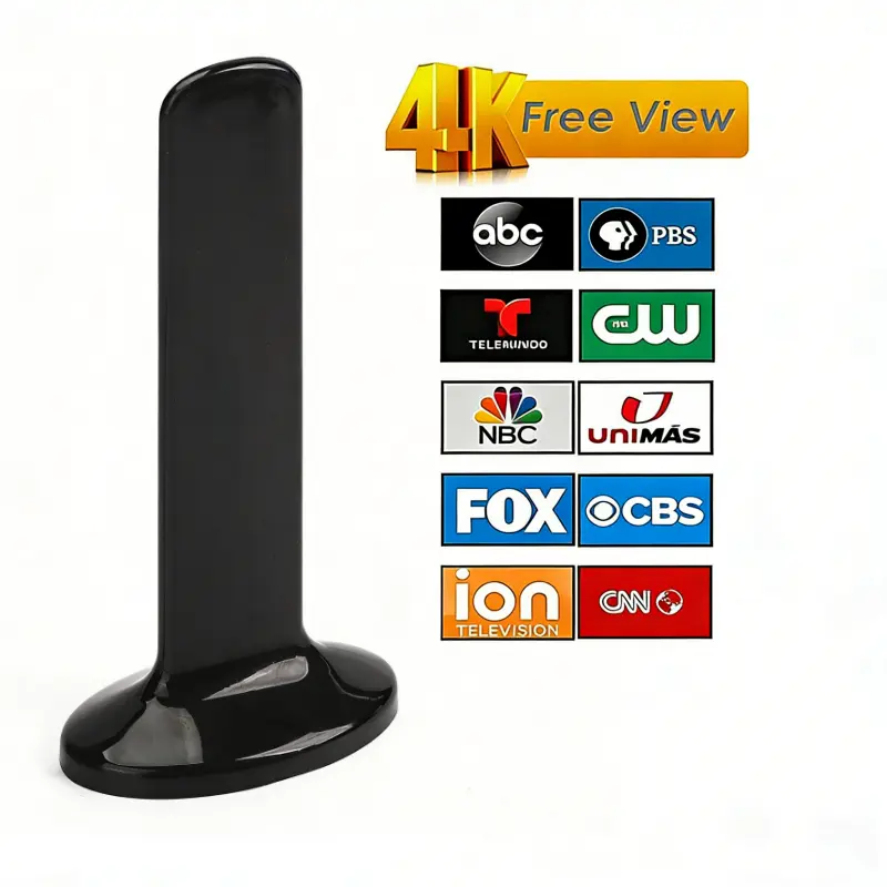 4K Digital Indoor TV Antenna with Stand Base, Vertical Tabletop  HD TV Aerial, Free Local Channels Replace Cable TV for Apartment Home Dorm
