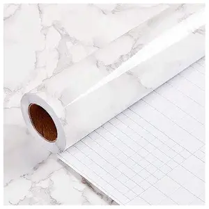 White Gray Contact Paper Marble Wallpaper Peel and Stick Countertops Backsplash for Kitchen Waterproof Renter Friendly Wallpaper Papel Tapiz para Pared (11.8"X120")