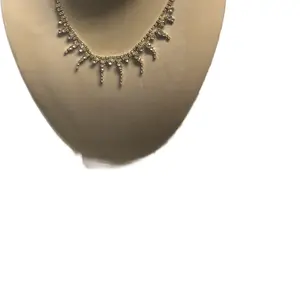 Fringe Rhinostone Necklace Evening Set