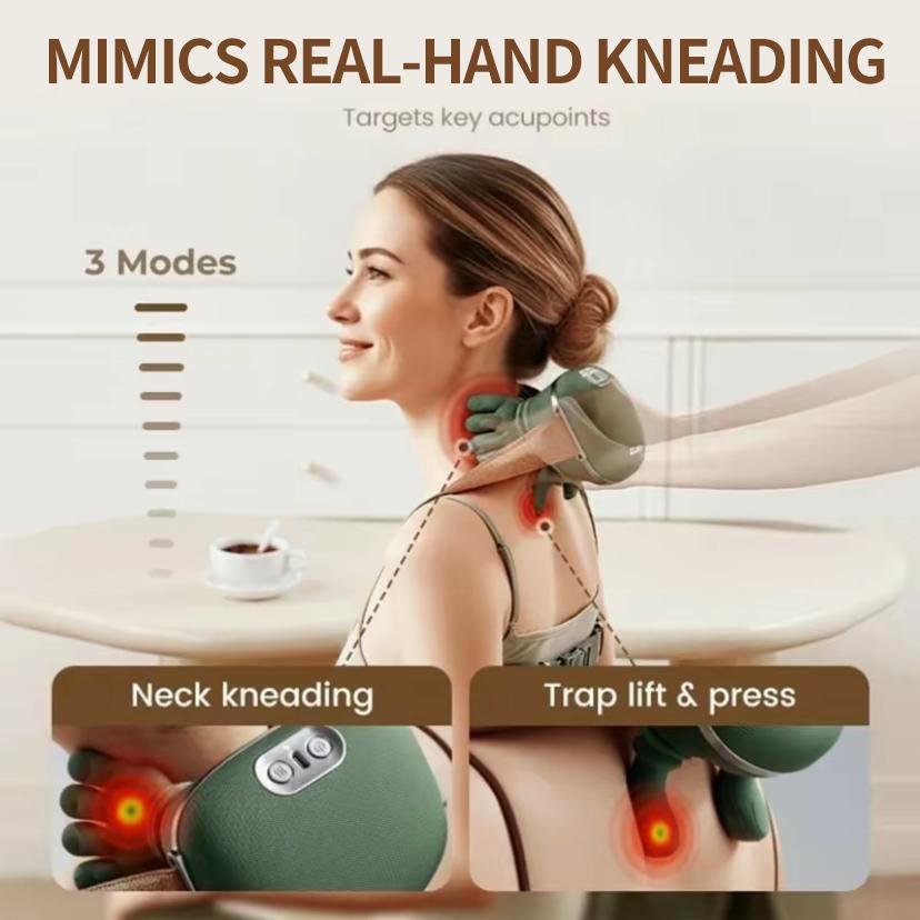 Black Friday Deal!Shoulder Massager Electric Cervical Massager Bionic Hand Heating Wireless Portable 3D Kneading Massage for Neck Shoulders & Hands Unisex Lightweight & Adjustable Speed Settings,Ideal for Muscle Relaxation After Exercise or Aerobics gift