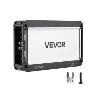 VEVOR 4 Channel Car Audio Amplifier 2 Ohm Stable Bridgeable Class D Full Range Amp Max Power 4x 420W 4 Ohm/ 4x 600W 2 Ohm for Car SUV Truck Off-Road