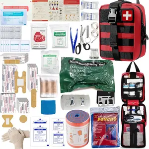 Universal IFAK Trauma First Aid Kit Molle Pouches Emergency Survival Kit Suitable for Home, car, Travel, Camping, Hiking, Sports, Outdoor Emergencies-Quick Response First Aid Essentials (Red)