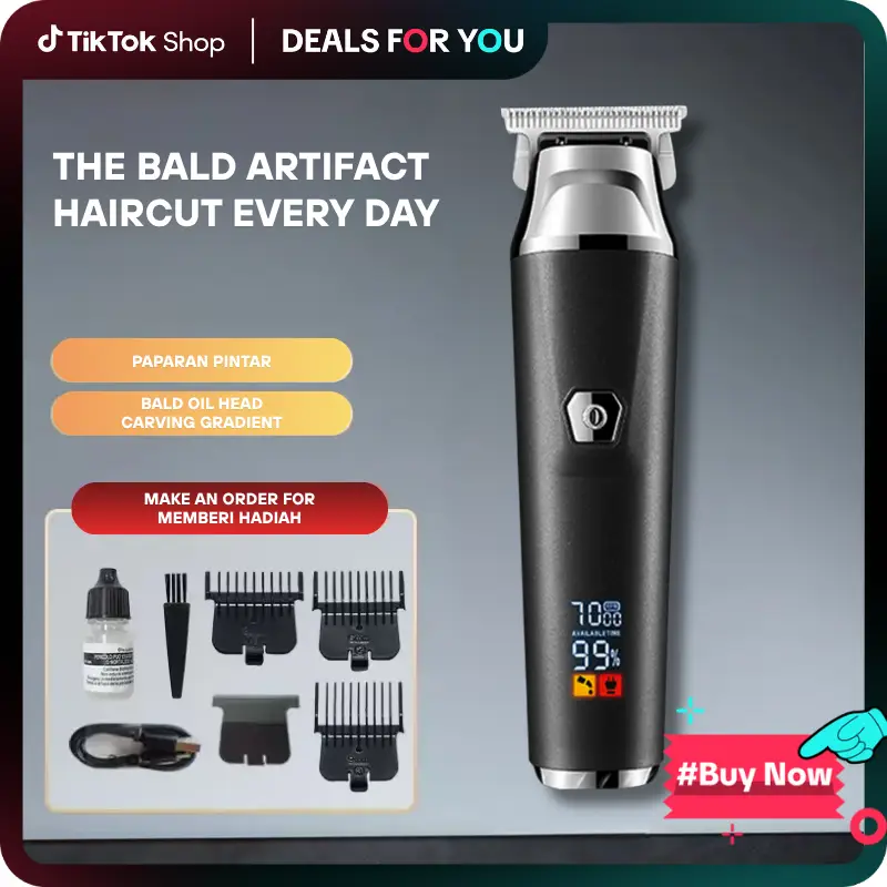 Liquid crystal digital display fast charging oil head carving hair cutter