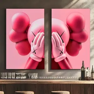 Pink Kaws Companion Collage Set of 2 Poster Unframed
