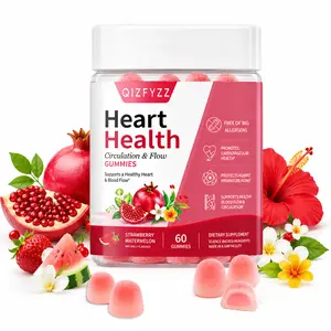 Heart Health Gummies with CoQ10 – Supports Blood Circulation & Cardiovascular Health, Promotes Healthy Blood Flow, Sugar Free Dietary Supplement, 60 Gummies