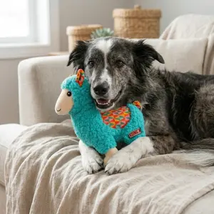 Sherps Llama, Teal Plush Cuddle Dog Toy, Medium