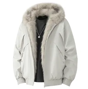 Fur Lined  Jacket Windproof Thermal Warm Winter Coat Streetwear Casual Layering Outerwear for Cold Weather Daily Commute Trave