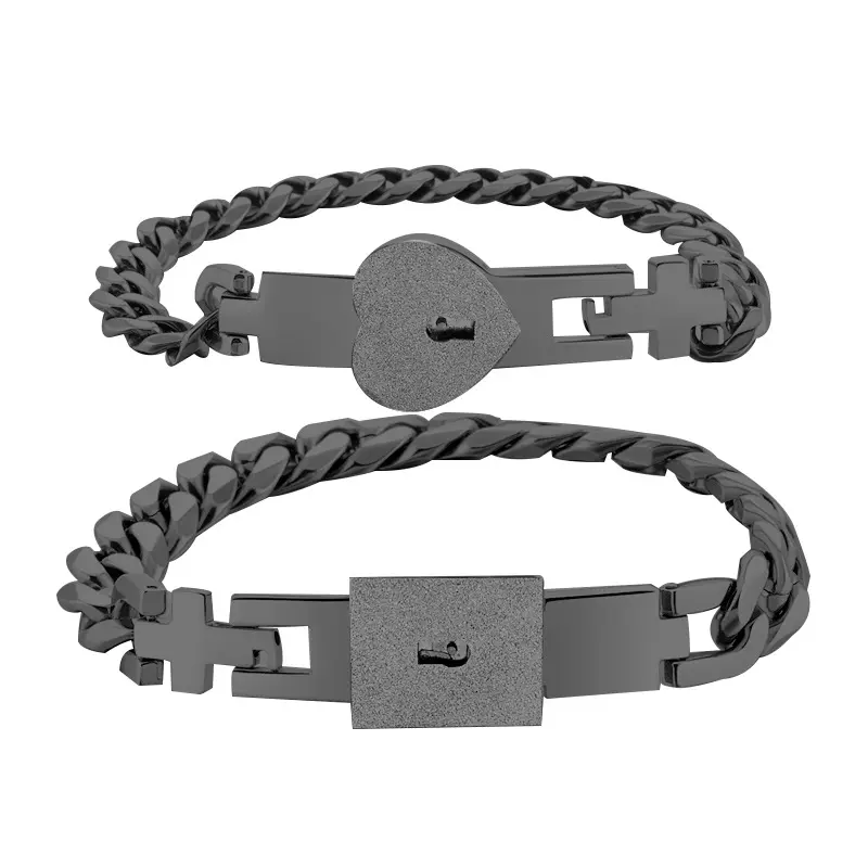 Lock and Key Couples Bracelets - BFF Bracelets for 2 Lock and Key, Romantic Gift for Valentines Day, Birthday, Christmas, Wedding, Anniversary